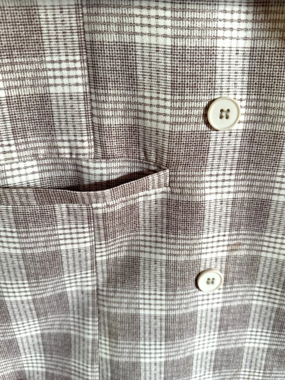 Lioness wyoming oversized blazer in beige plaid check - Picture 4 of 9